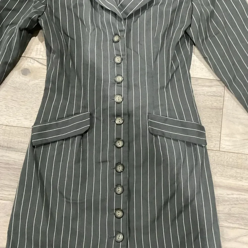 Alyn Paige pinstripe blazer dress size 5/6 - Picture 2 of 12